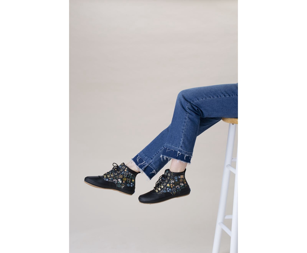 Botas Keds Mujer Negros - Rifle Paper Co. Scout Water-Resistant Lona Wildflower - 1604-YSLIU